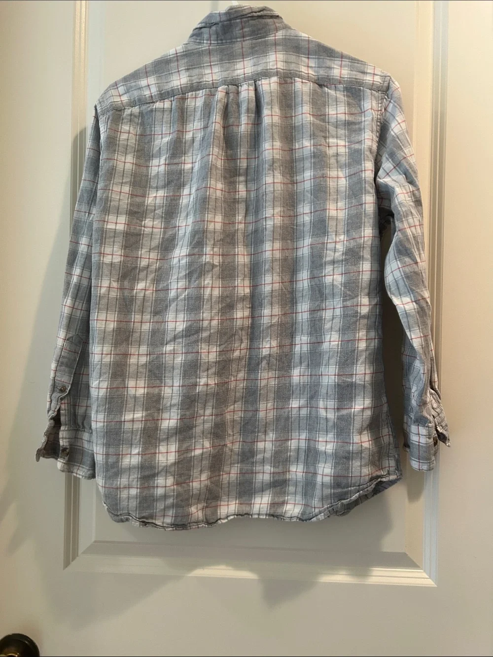 J. Crew Soft Brushed Twill Men's Gray Plaid Button-Down Slim Shirt Long Sleeve M